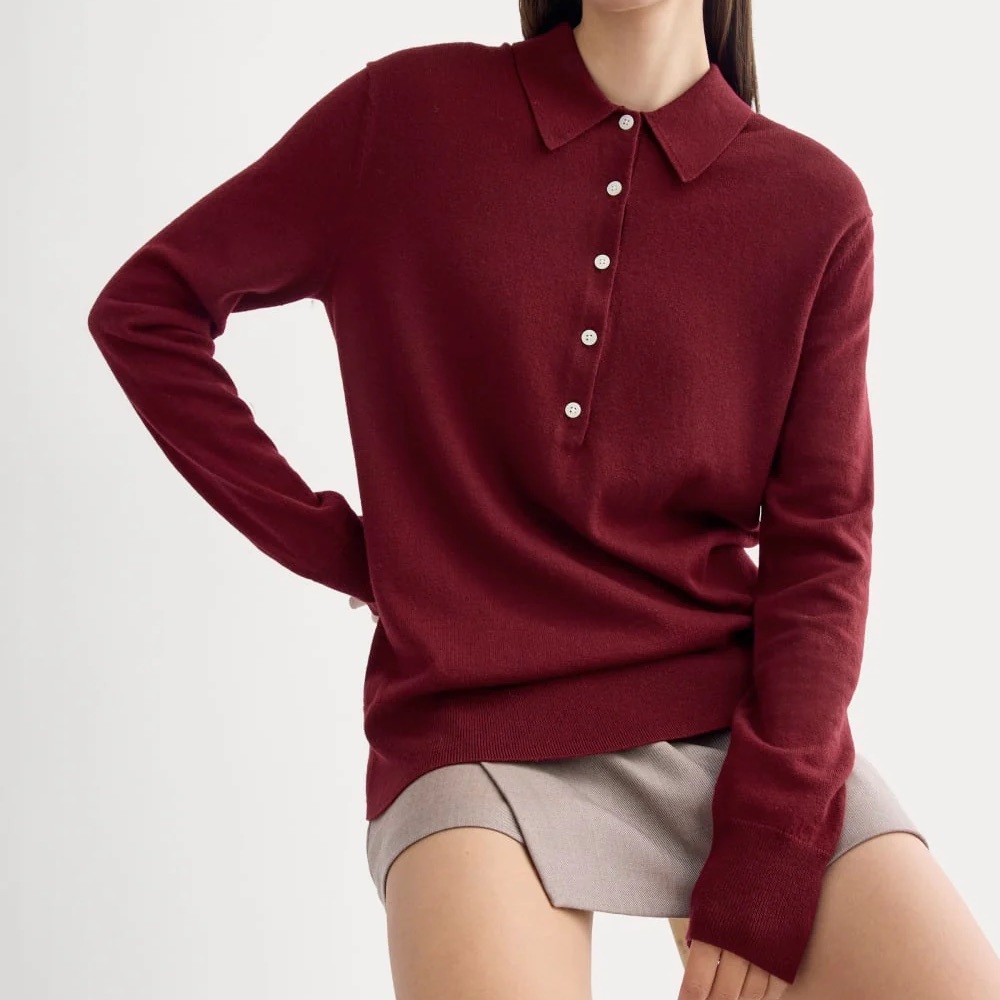 Everlane Oversized Polo Rugby Sweater Cotton Merino